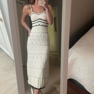 Lulu's Unique Persona Cream and Black Dress